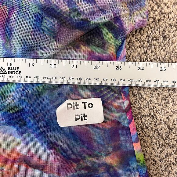 Chico's Womens L 12/14 Artsy Boho Resortwear Colorful Y2K Abstract Poncho Tunic - Picture 10 of 11